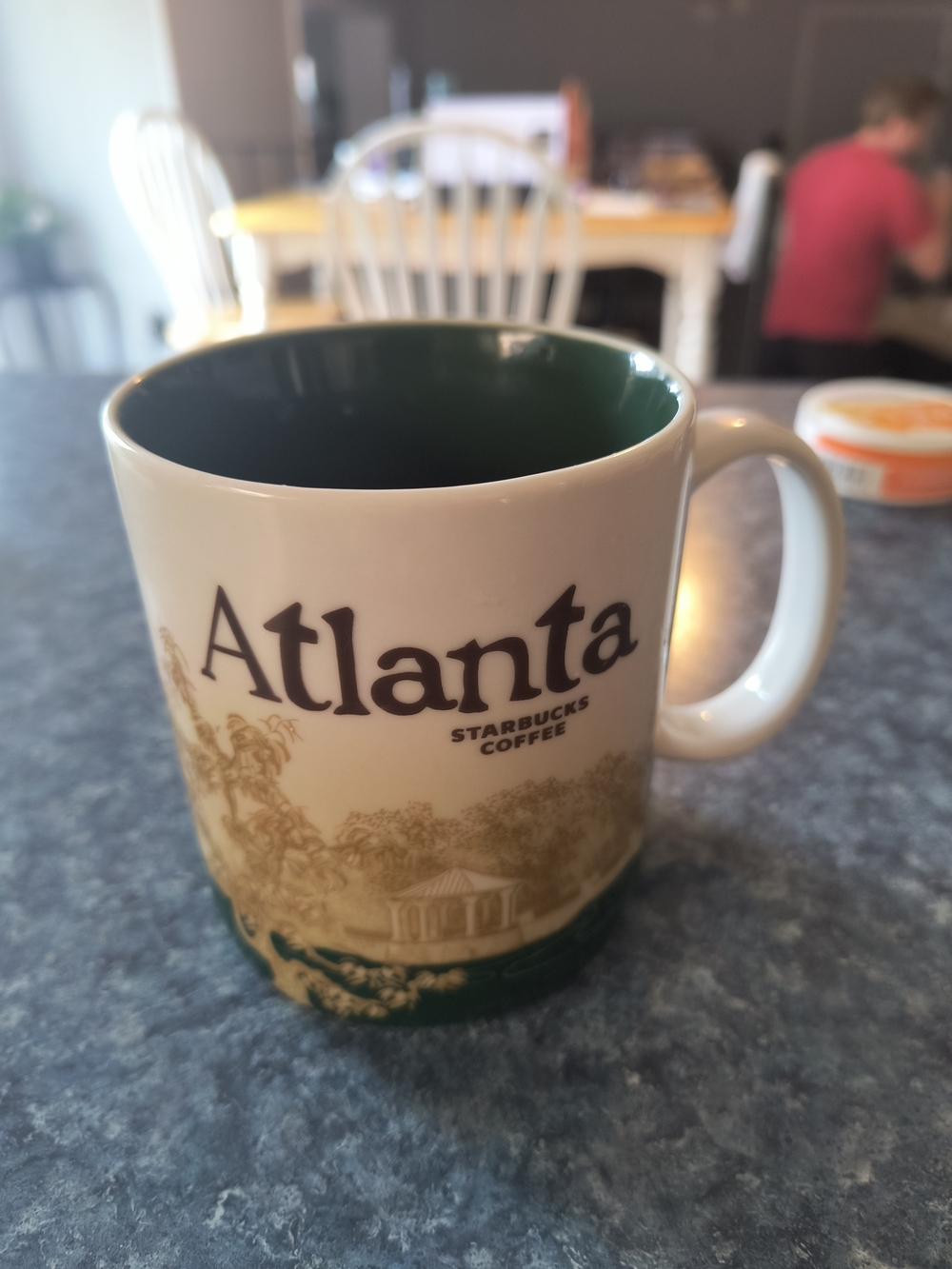 Starbucks Atlanta Ceramic Mug in Green and Cream